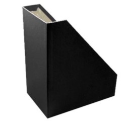Porta revistas largo preto em cartão