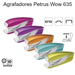 Agrafador Metálico Petrus 635 WOW Cores Metalizadas – Capacidade 30 Folhas / Agrafos 24/6 e 26/6