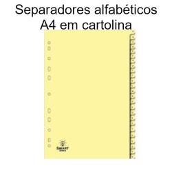 Separadores alfabéticos em cartolina A4