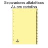 Separadores alfabéticos em cartolina A4