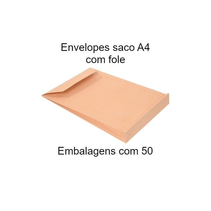 Envelopes A4 com fole kraft