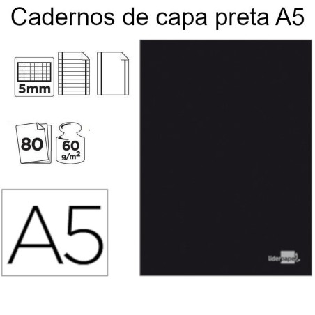 Cadernos de capa preta A5