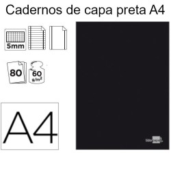Cadernos de capa preta A4