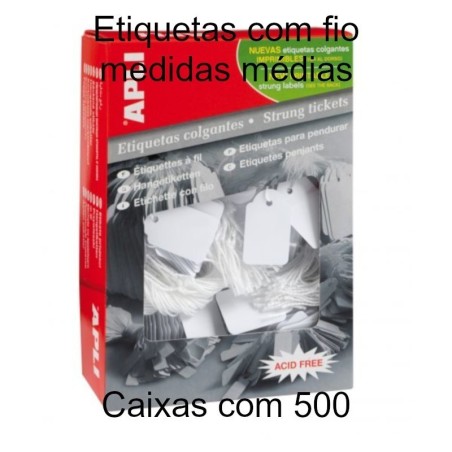 Etiquetas com fio médias