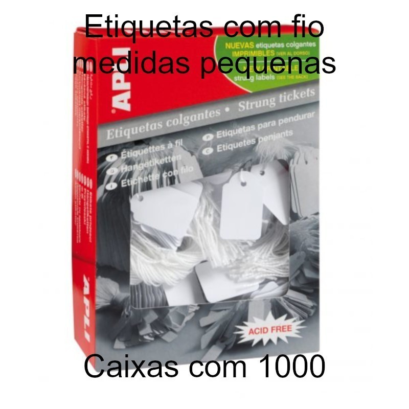 Etiquetas com fio pequenas