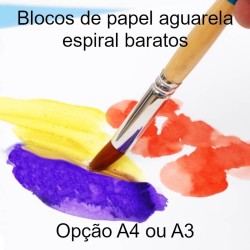 Blocos de desenho aguarela em espiral