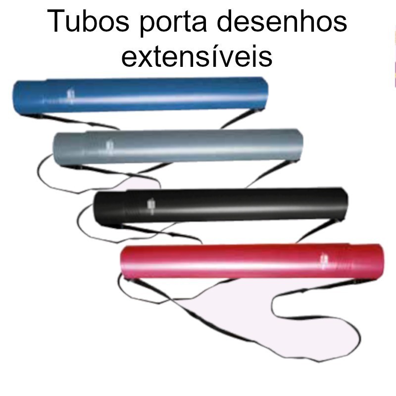 Tubos porta desenhos extensíveis até 80 cm