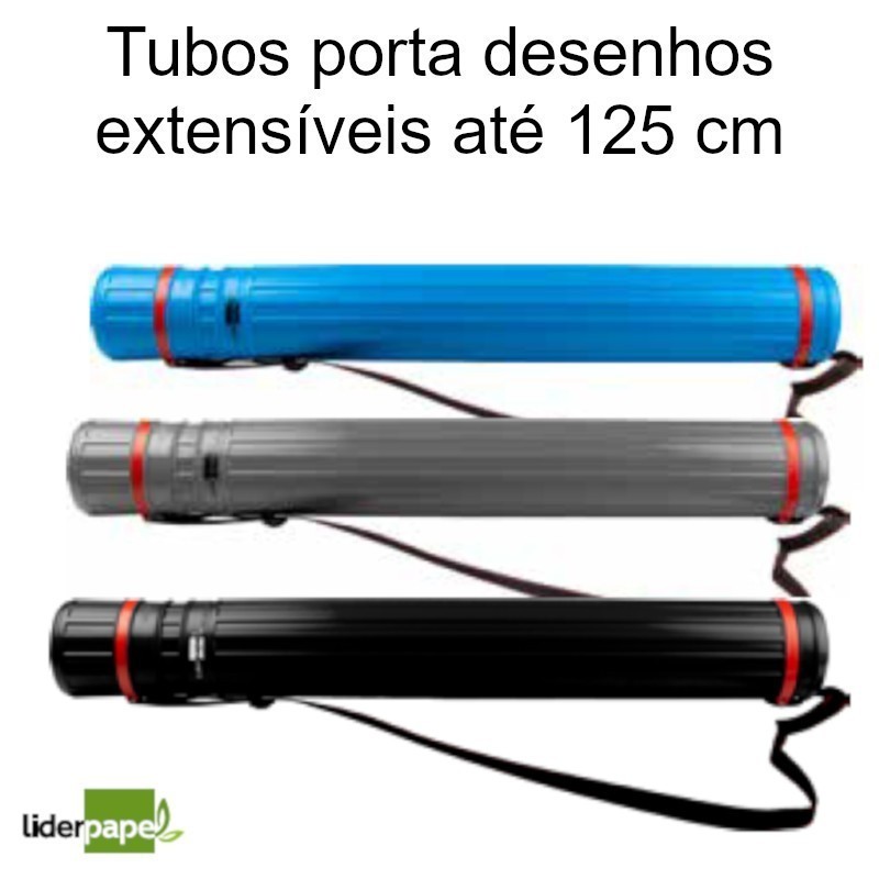 Tubos porta desenhos extensíveis até 125 cm