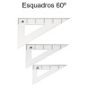 Esquadros 60º em plástico cristal