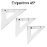 Esquadros 45º em plástico cristal