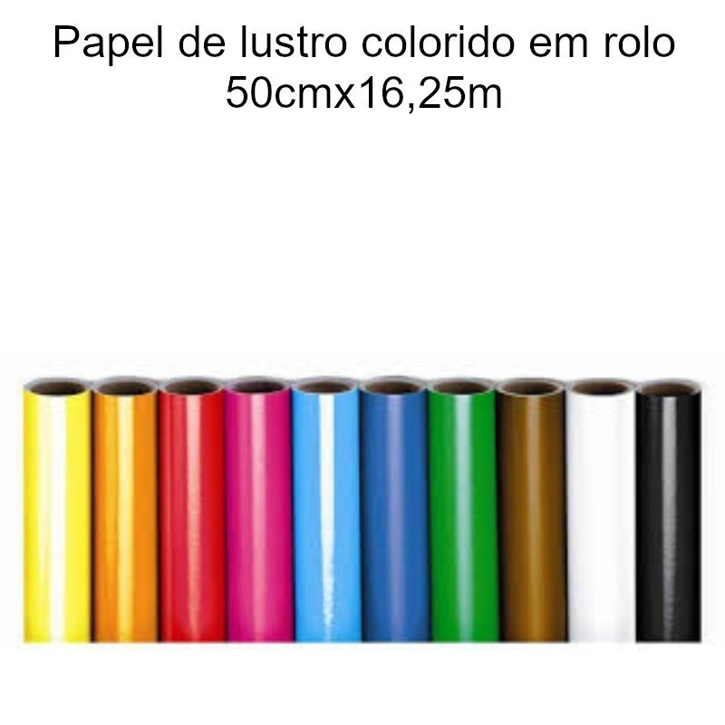 Papel lustro colorido em rolo