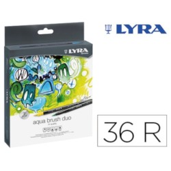 Marcadores pincel Lyra Aqua Brush Duo com 36 cores