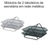 Módulos de 2 tabuleiros de secretária em rede metálica