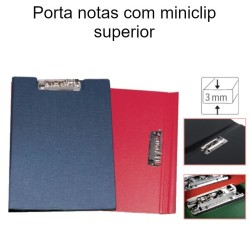 Porta notas com miniclip superior