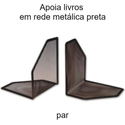 Apoia livros em rede metálica preta