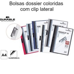 Bolsas dossier com clip lateral