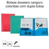 Bolsas dossiers canguru coloridas com dupla bolsa