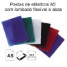 Pastas de elásticos A5 com lombada flexível e abas