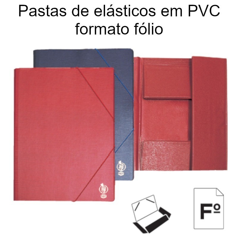 Pastas de elásticos em PVC formato fólio