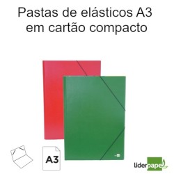 Pastas de elásticos A3 em cartão compacto