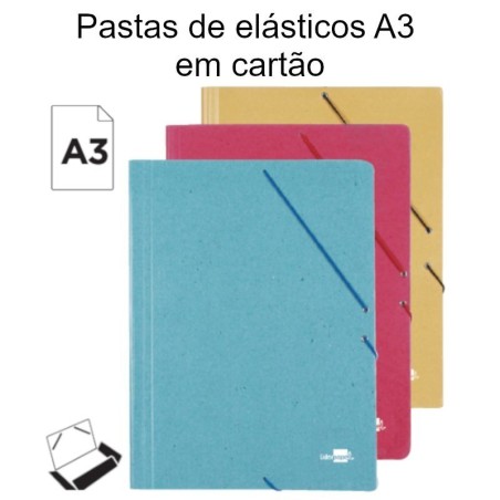 Pastas de elásticos A3 em cartão