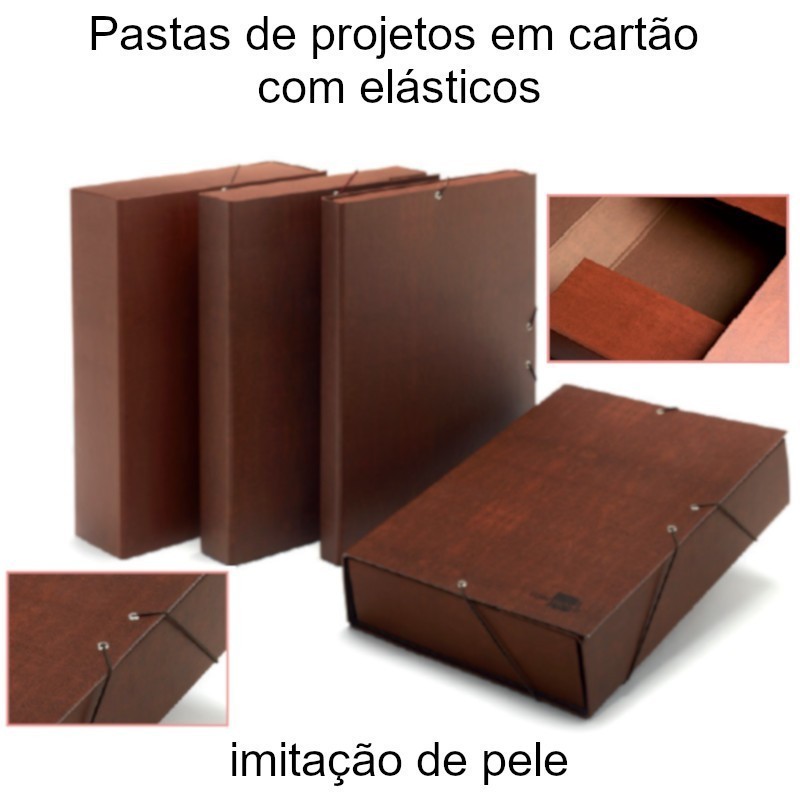 Pastas de projetos em cartão com elásticos
