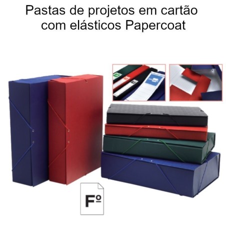 Pastas de projetos em cartão com elásticos Papercoat