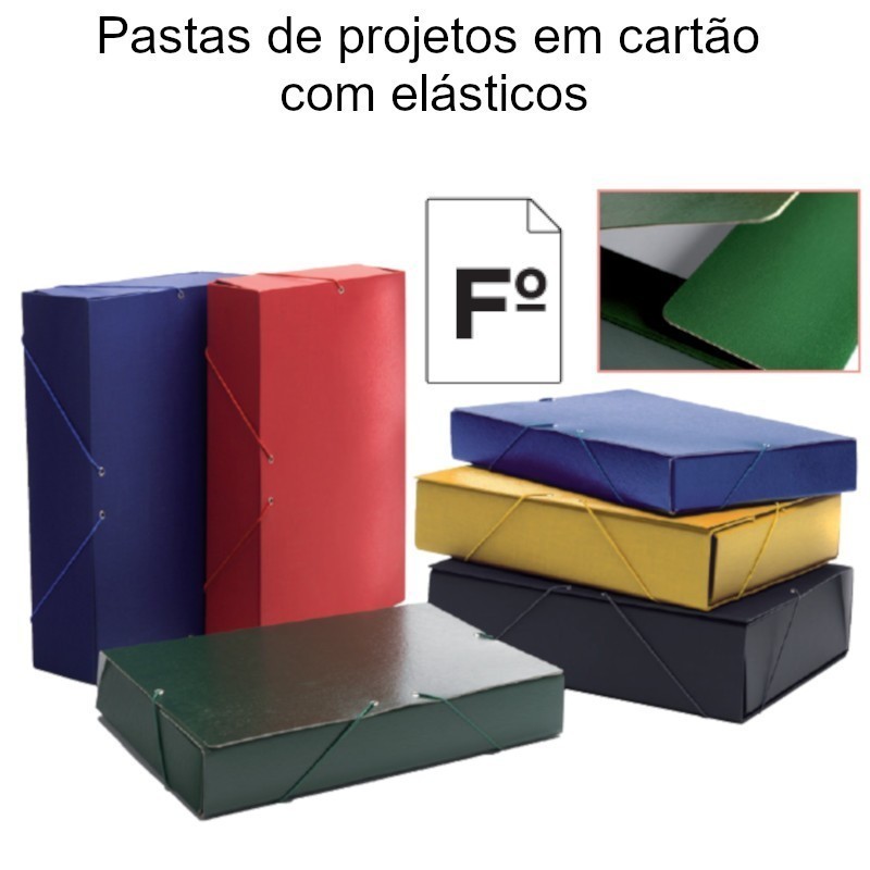 Pastas de projetos em cartão com elásticos