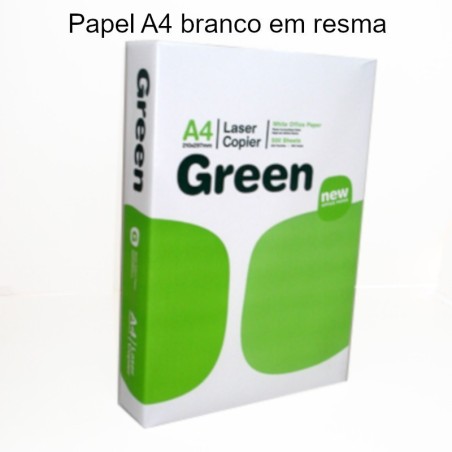 Papel de fotocópia A4 branco em resma