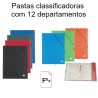 Pastas classificadoras com 12 departamentos
