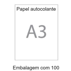 Papel autocolante A3 branco