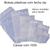 Bolsas plásticas com fecho zip - 1000 unidades