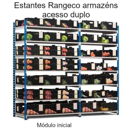 Estantes Rangeco de acesso duplo para armazéns módulo inicial