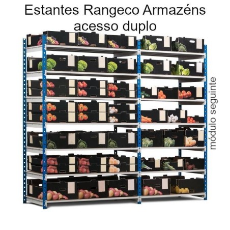 Estantes Rangeco de acesso duplo para armazéns módulos seguintes