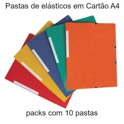 Pastas de elásticos A4 em cartão packs com 10