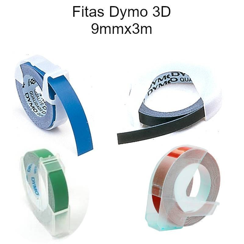 Fitas Dymo 3D coloridas 9mmx3m