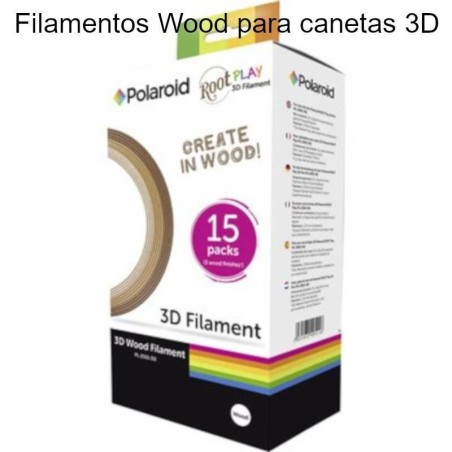 Filamentos Polaroid Canetas 3D (WOOD 3 tons 1.75mm)