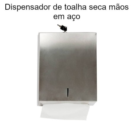 Dispensador de toalhas seca mãos em aço