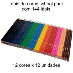 Lápis de cores School Pack com 144 lápis