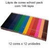Lápis de cores School Pack com 144 lápis