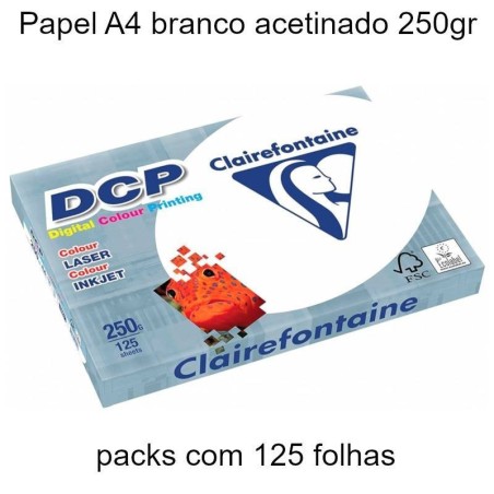 Papel A4 branco acetinado 250gr Clairefontaine