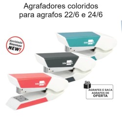 Agrafadores coloridos para agrafos 22/6 e 24/6