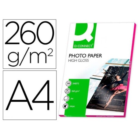 Papel foto glossy A4 de 260 grs