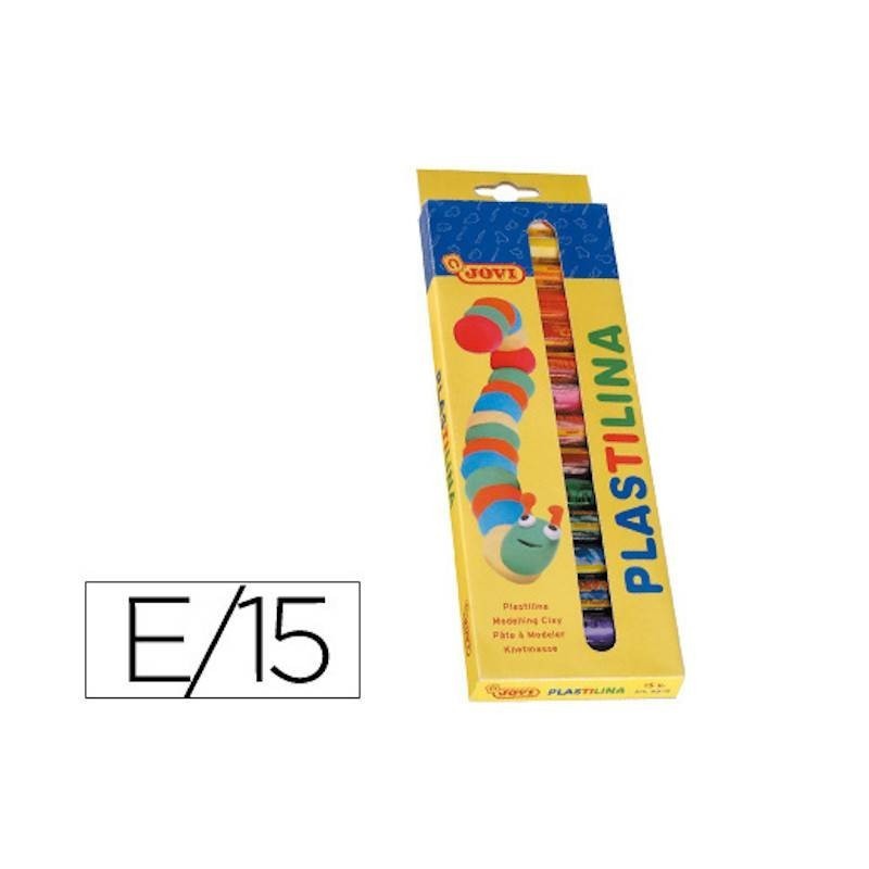 Plasticinas coloridas Jovi - 15 barras de 15 g. sortidas