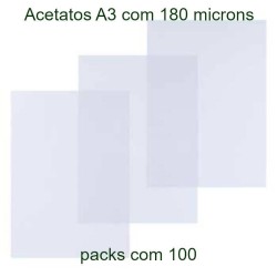 Acetatos A3 transparentes 180 microns
