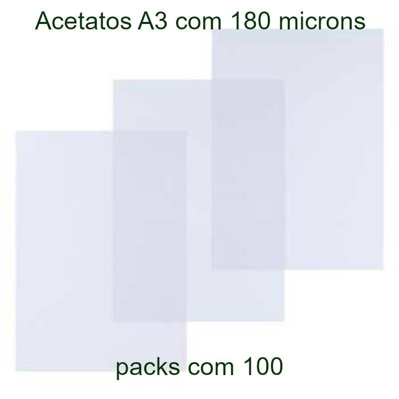 Acetatos A3 transparentes 180 microns