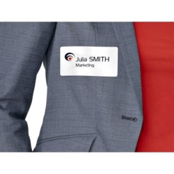 Etiquetas crachás adesivas removíveis 80x50mm