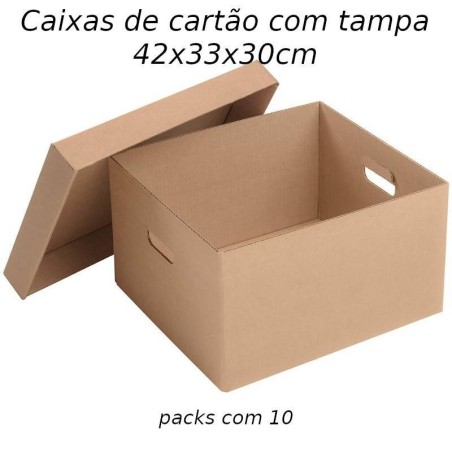Caixas de cartão com tampa para pastas de arquivo