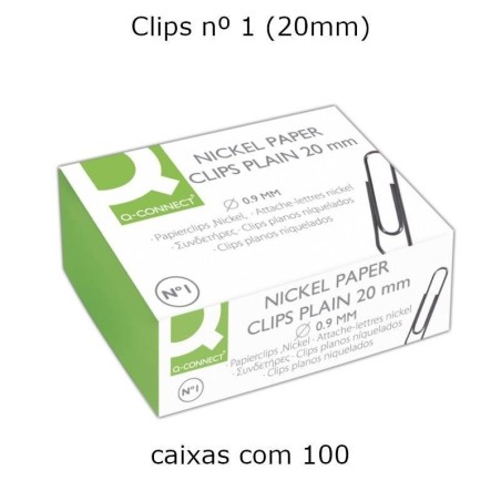 Clips nº 1 (20mm) caixa com 100