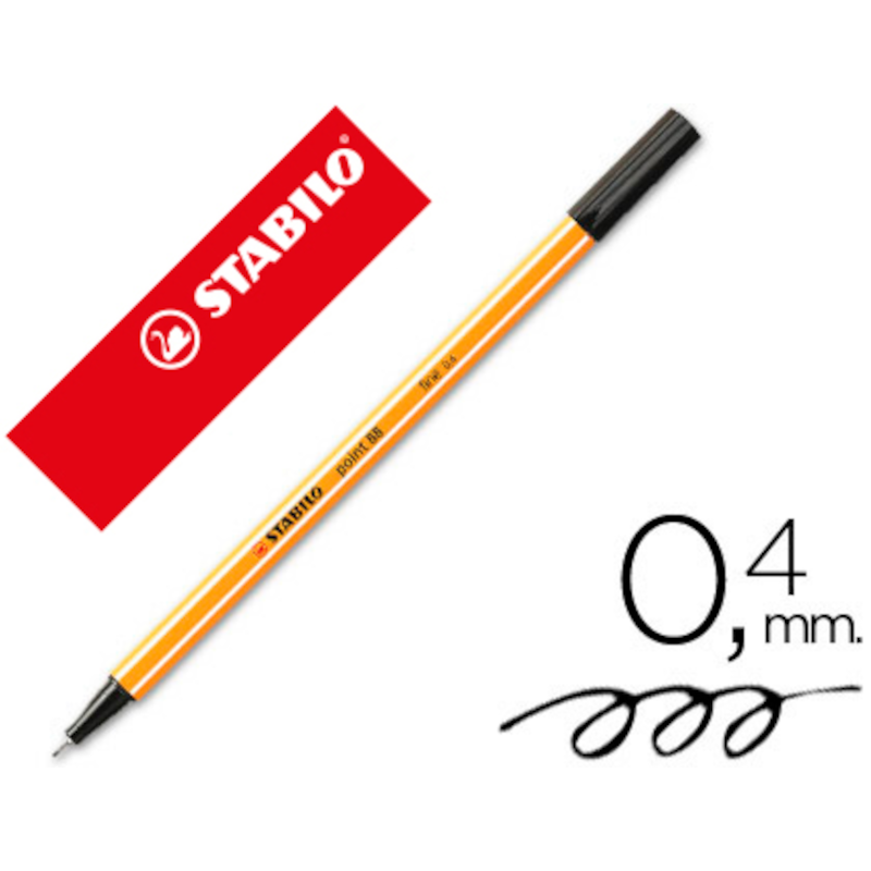 Marcadores Stabilo Point 88 pretos